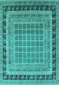 Oriental Turquoise Industrial Rug, urb1371turq