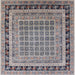 Square Mid-Century Modern Silver Pink Oriental Rug, urb1371