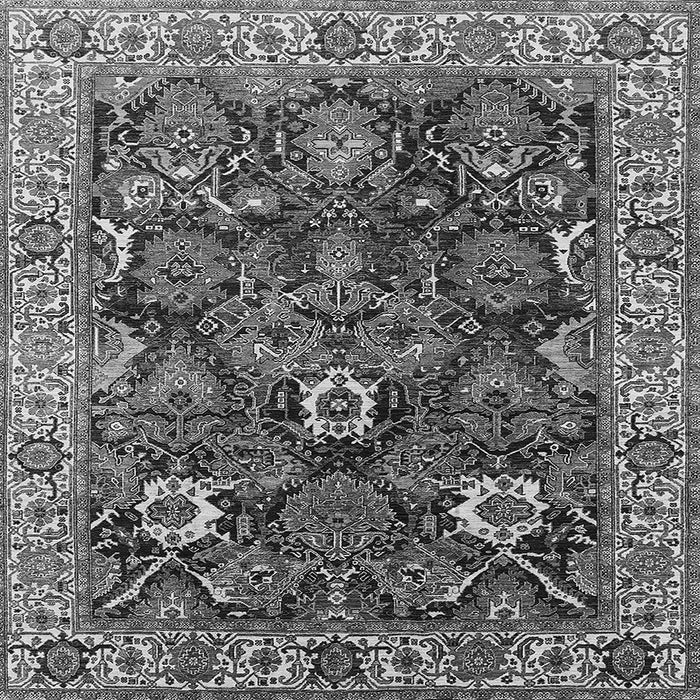 Square Machine Washable Oriental Gray Industrial Rug, wshurb1372gry