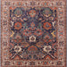 Square Mid-Century Modern Camel Brown Oriental Rug, urb1372