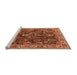 Sideview of Machine Washable Oriental Orange Industrial Area Rugs, wshurb1372org