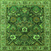 Square Oriental Green Industrial Rug, urb1372grn