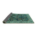 Sideview of Oriental Turquoise Industrial Rug, urb1372turq