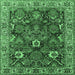 Square Oriental Emerald Green Industrial Rug, urb1372emgrn