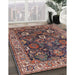 Mid-Century Modern Camel Brown Oriental Rug in Family Room, urb1372