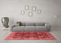 Machine Washable Oriental Red Industrial Rug, wshurb1372red