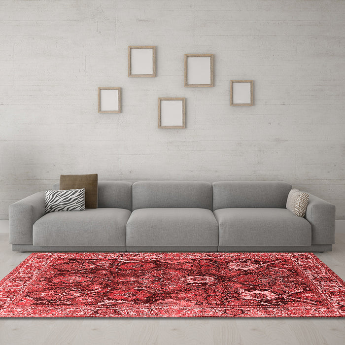 Industrial Red Washable Rugs