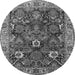 Round Oriental Gray Industrial Rug, urb1372gry