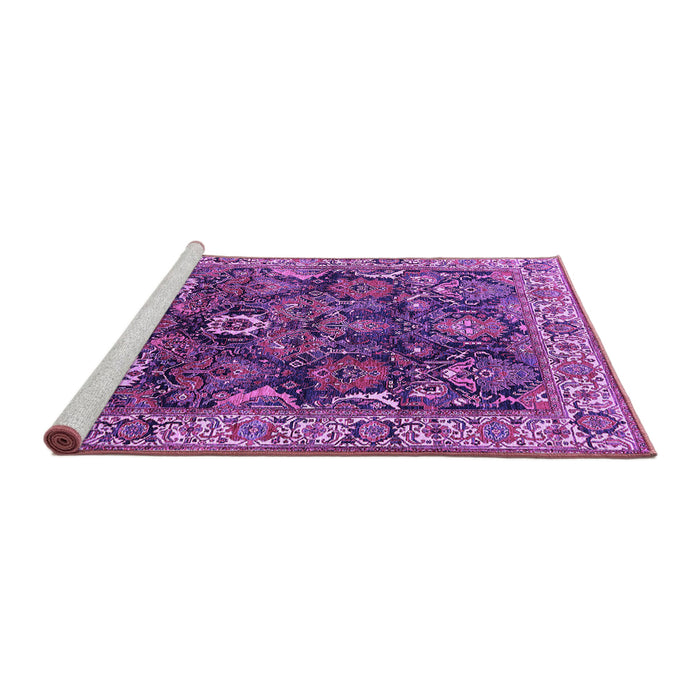 Sideview of Machine Washable Oriental Purple Industrial Area Rugs, wshurb1372pur