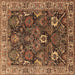 Square Oriental Brown Industrial Rug, urb1372brn