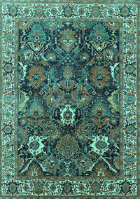 Oriental Turquoise Industrial Rug, urb1372turq