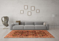 Machine Washable Oriental Orange Industrial Rug, wshurb1372org