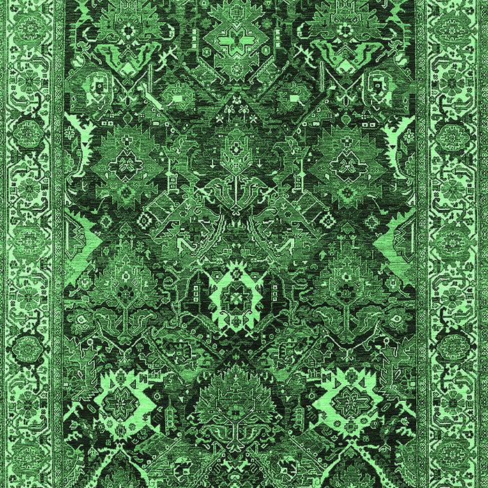 Machine Washable Oriental Emerald Green Industrial Area Rugs, wshurb1372emgrn