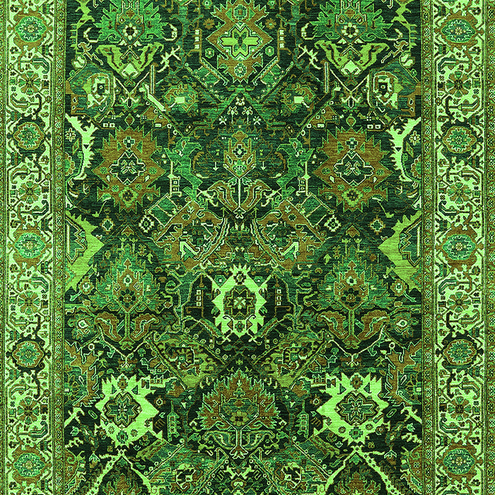 Machine Washable Oriental Green Industrial Area Rugs, wshurb1372grn
