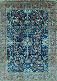 Oriental Light Blue Industrial Rug, urb1373lblu