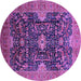 Round Oriental Purple Industrial Rug, urb1373pur