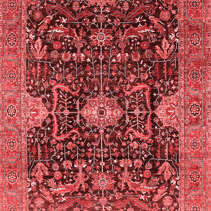 Machine Washable Oriental Red Industrial Rug, wshurb1373red