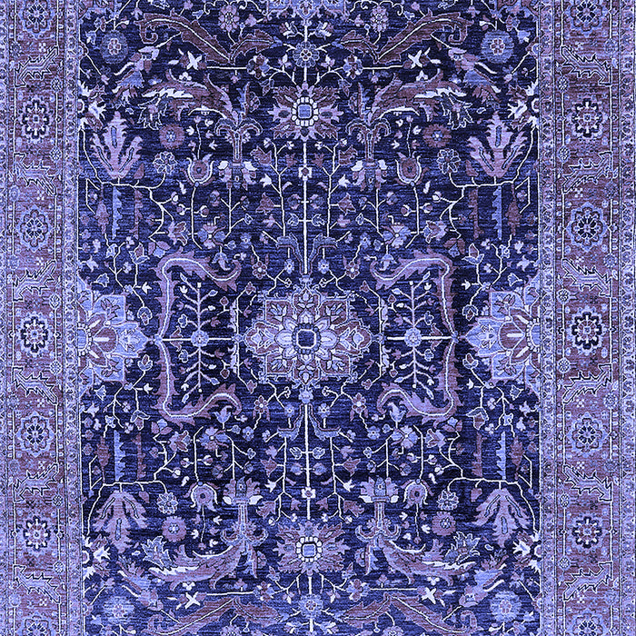 Machine Washable Oriental Blue Industrial Rug, wshurb1373blu