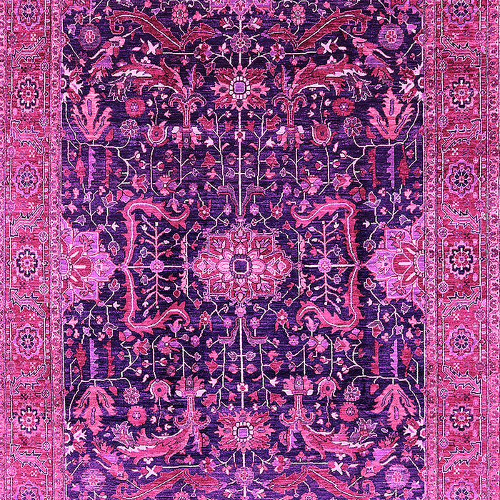 Machine Washable Oriental Pink Industrial Rug, wshurb1373pnk