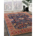 Mid-Century Modern Camel Brown Oriental Rug in Family Room, urb1373