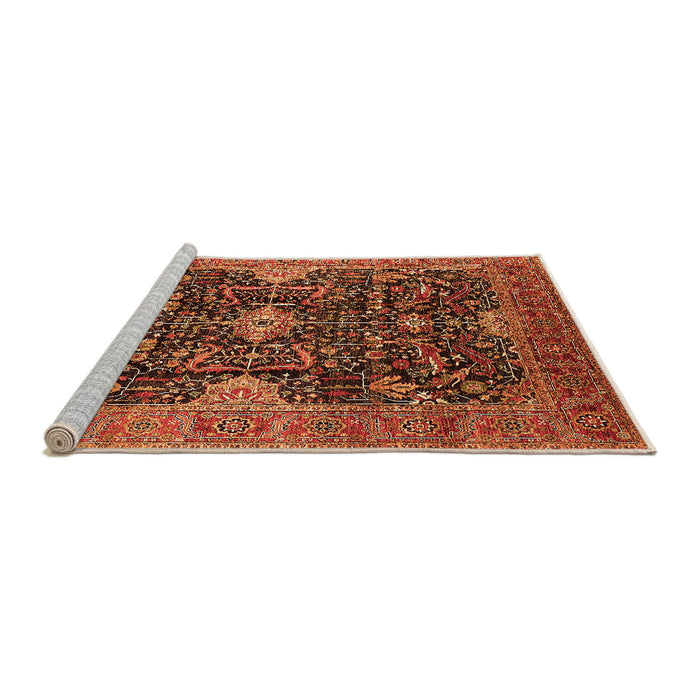 Sideview of Machine Washable Oriental Orange Industrial Area Rugs, wshurb1373org