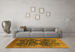 Machine Washable Oriental Yellow Industrial Rug in a Living Room, wshurb1373yw