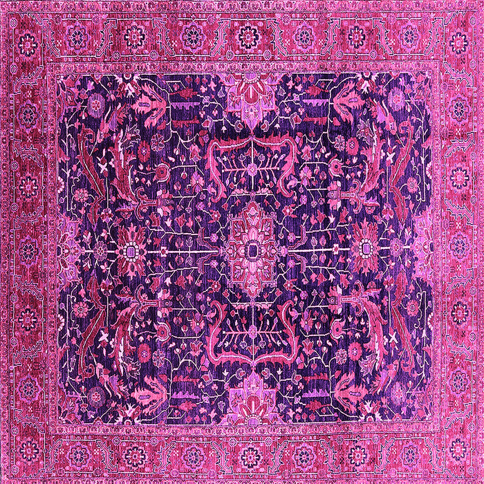 Square Oriental Pink Industrial Rug, urb1373pnk