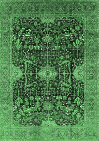 Oriental Emerald Green Industrial Rug, urb1373emgrn