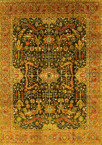 Oriental Yellow Industrial Rug, urb1373yw