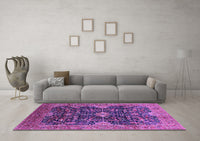 Machine Washable Oriental Purple Industrial Rug, wshurb1373pur