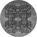 Round Oriental Gray Industrial Rug, urb1373gry