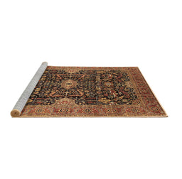 Sideview of Machine Washable Oriental Brown Industrial Rug, wshurb1373brn