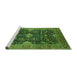 Sideview of Machine Washable Oriental Green Industrial Area Rugs, wshurb1373grn