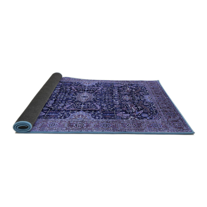 Sideview of Oriental Blue Industrial Rug, urb1373blu