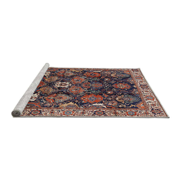 Sideview of Machine Washable Industrial Modern Camel Brown Rug, wshurb1374
