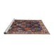 Sideview of Machine Washable Industrial Modern Camel Brown Rug, wshurb1374