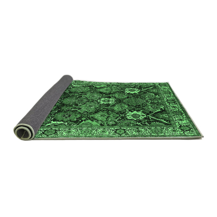 Sideview of Oriental Emerald Green Traditional Rug, urb1374emgrn