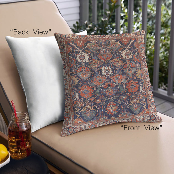 Front View of Mid-Century Modern Urban Square Camel Brown Throw Pillow, 18 inch by 18 inch, pwurb1374