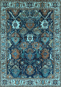 Oriental Light Blue Traditional Rug, urb1374lblu