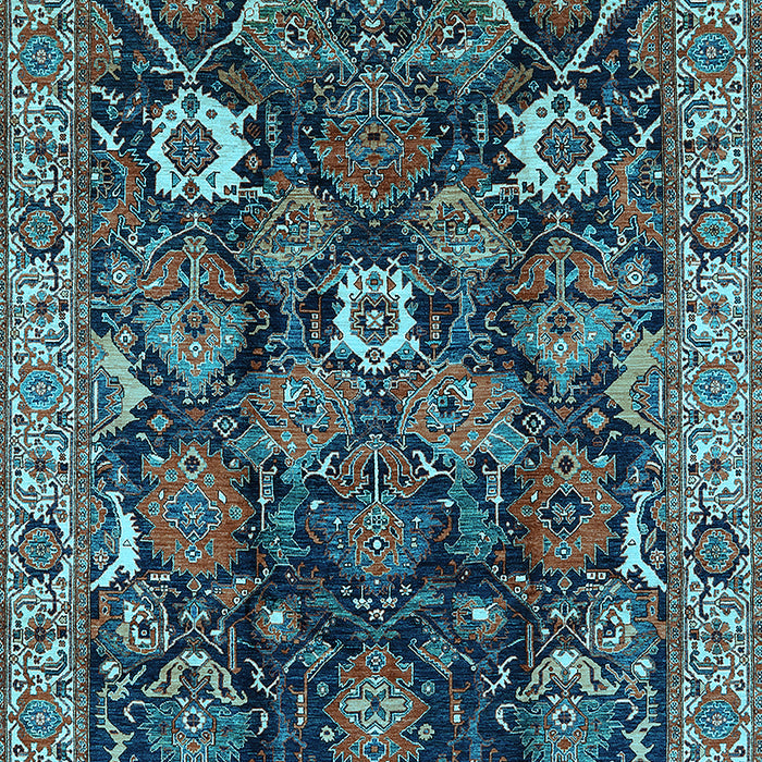 Oriental Light Blue Traditional Rug, urb1374lblu