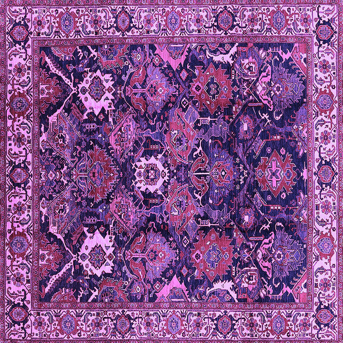 Square Oriental Purple Traditional Rug, urb1374pur