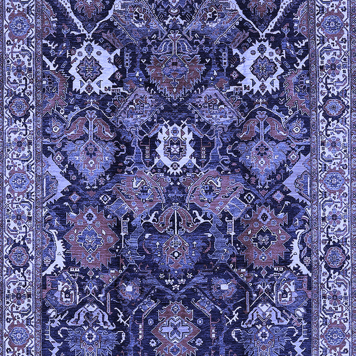 Machine Washable Oriental Blue Traditional Rug, wshurb1374blu