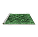 Sideview of Machine Washable Oriental Emerald Green Traditional Area Rugs, wshurb1374emgrn