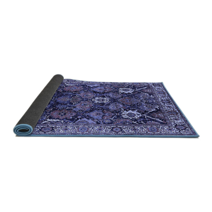 Sideview of Oriental Blue Traditional Rug, urb1374blu