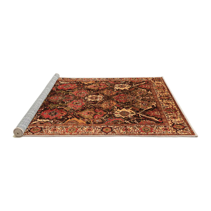 Sideview of Machine Washable Oriental Orange Traditional Area Rugs, wshurb1374org