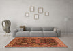 Machine Washable Oriental Orange Traditional Area Rugs in a Living Room, wshurb1374org