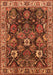 Machine Washable Oriental Orange Traditional Area Rugs, wshurb1374org