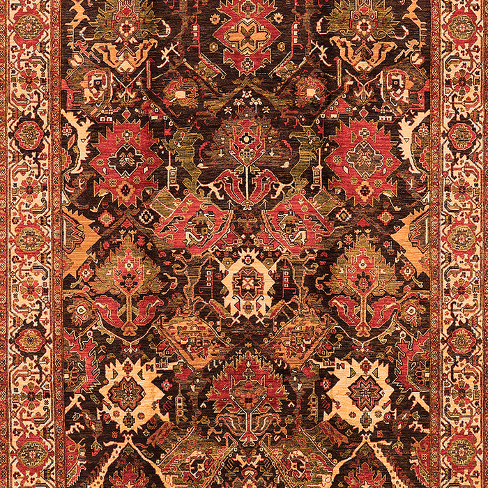 Machine Washable Oriental Orange Traditional Area Rugs, wshurb1374org