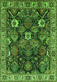 Oriental Green Traditional Rug, urb1374grn