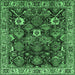 Square Machine Washable Oriental Emerald Green Traditional Area Rugs, wshurb1374emgrn